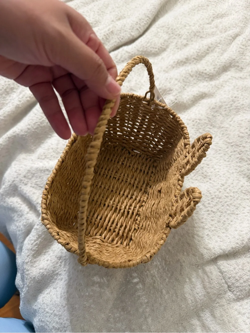 Target bunny brown woven decorative Straw Basket Tote Natural Brown